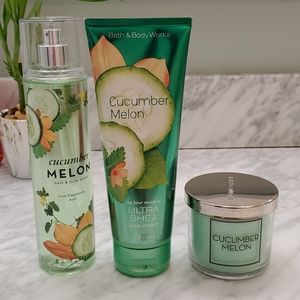 Bath and body works cucumber melon set